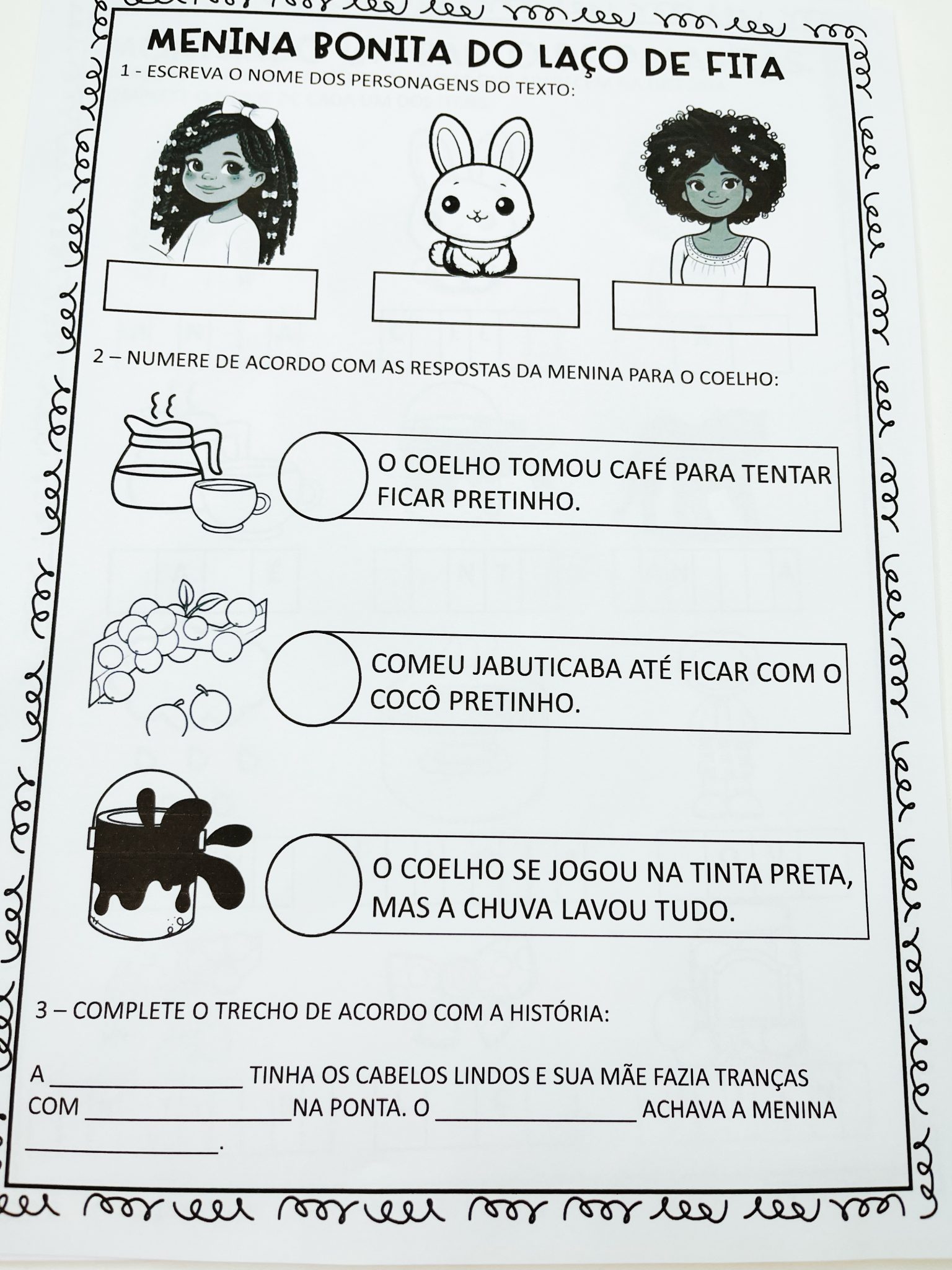 Sequência de atividades – Menina bonita do laço de fita. – Professora ...