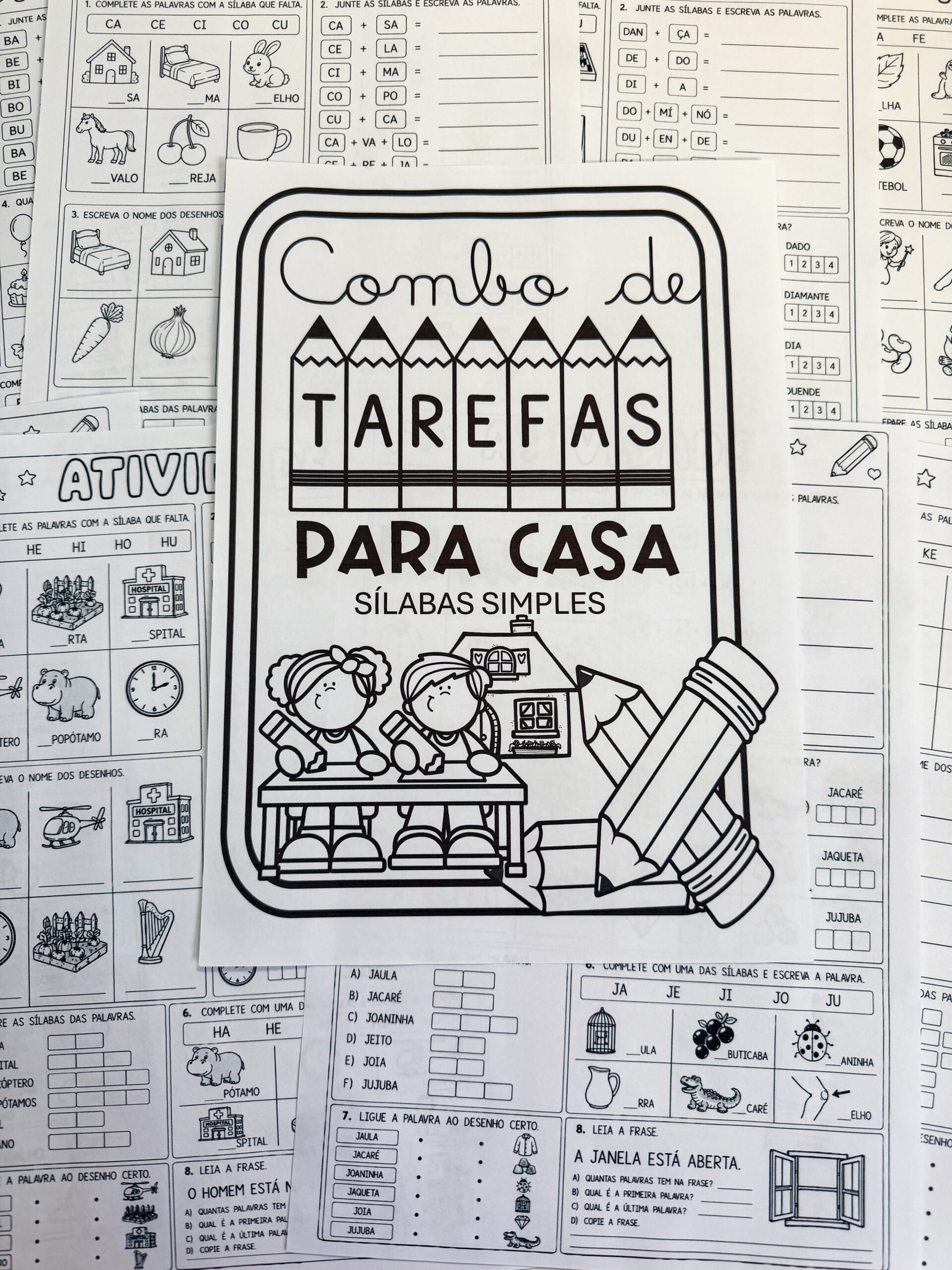 Combo de tarefas para casa - sílabas simples.