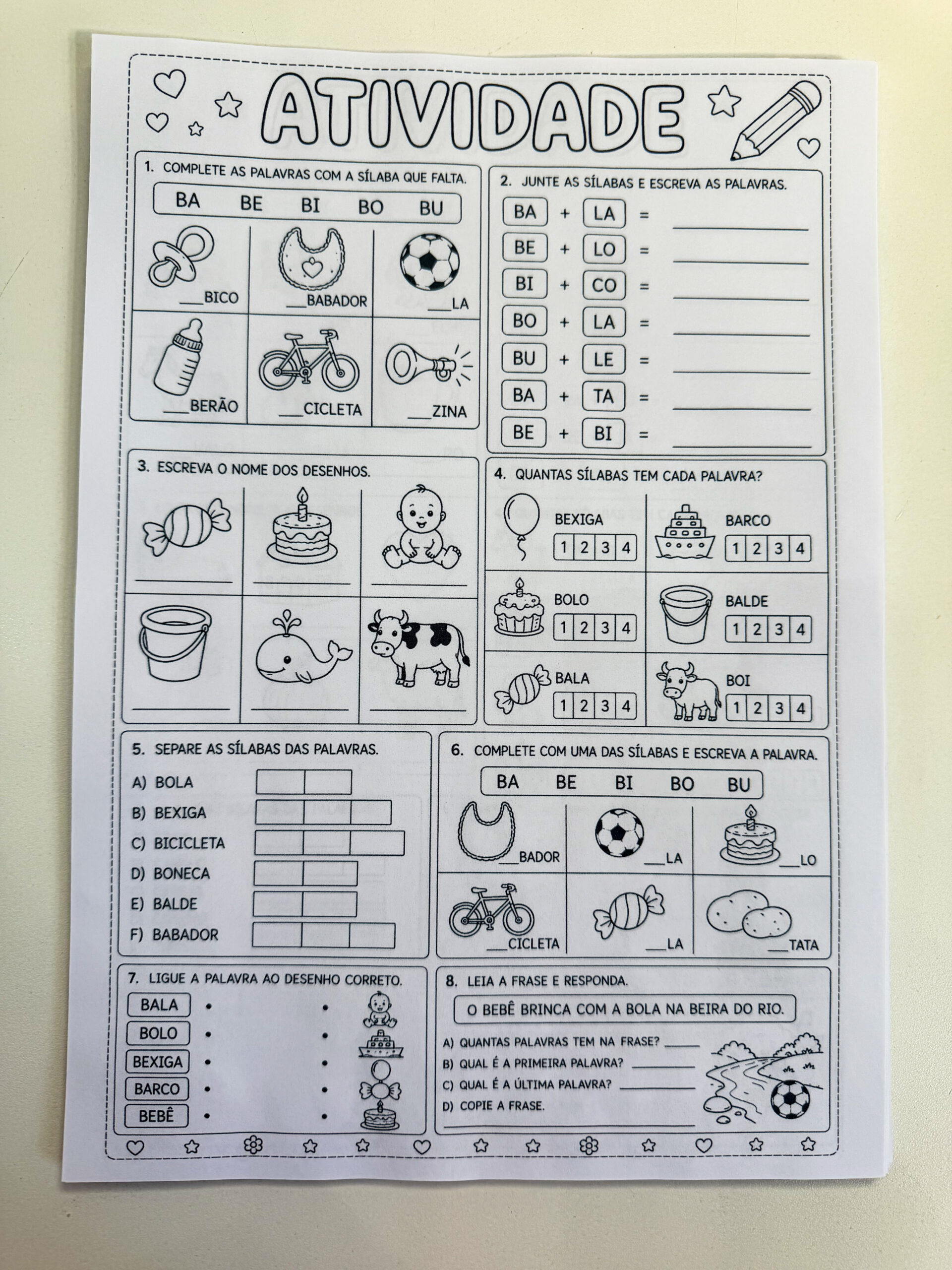 Combo de tarefas para casa - sílabas simples. - Imagem 3