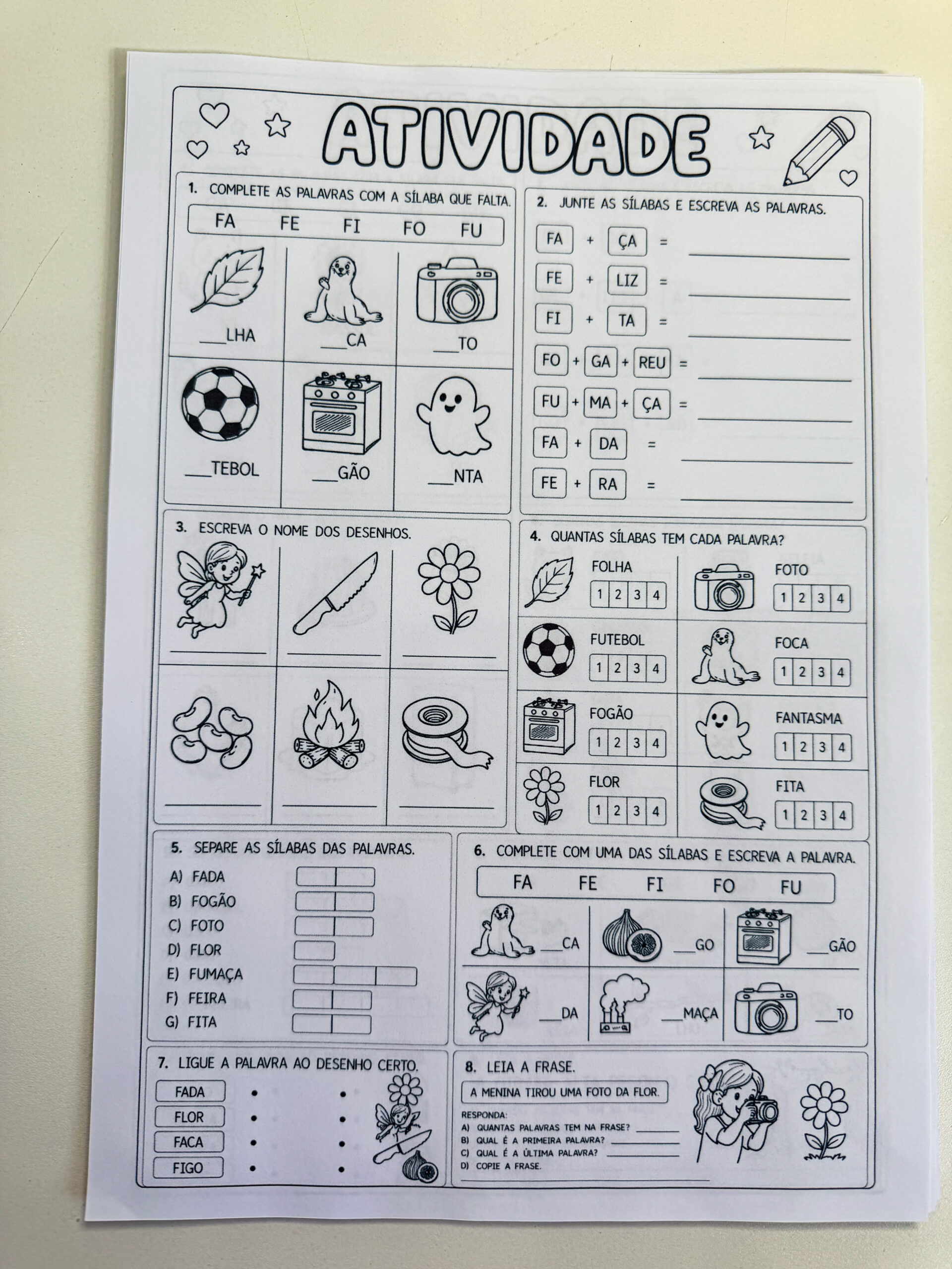 Combo de tarefas para casa - sílabas simples. - Imagem 4