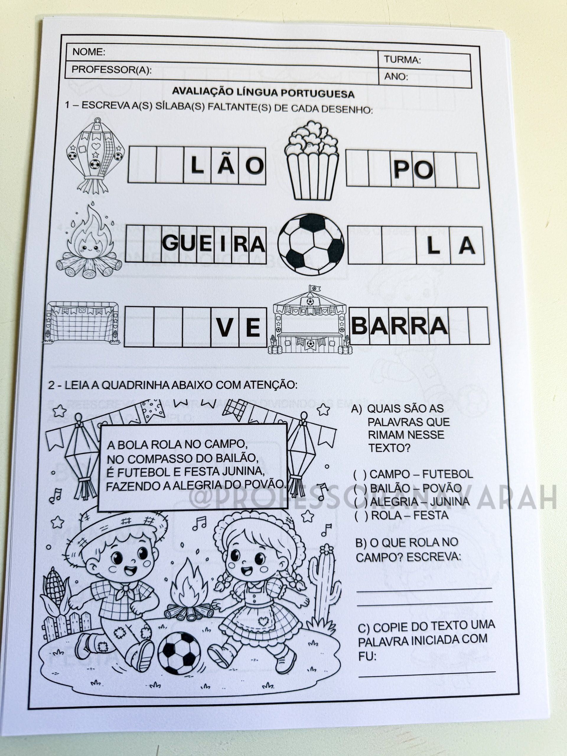 Avaliação 2º ano - 2º bimestre 2026. - Imagem 3