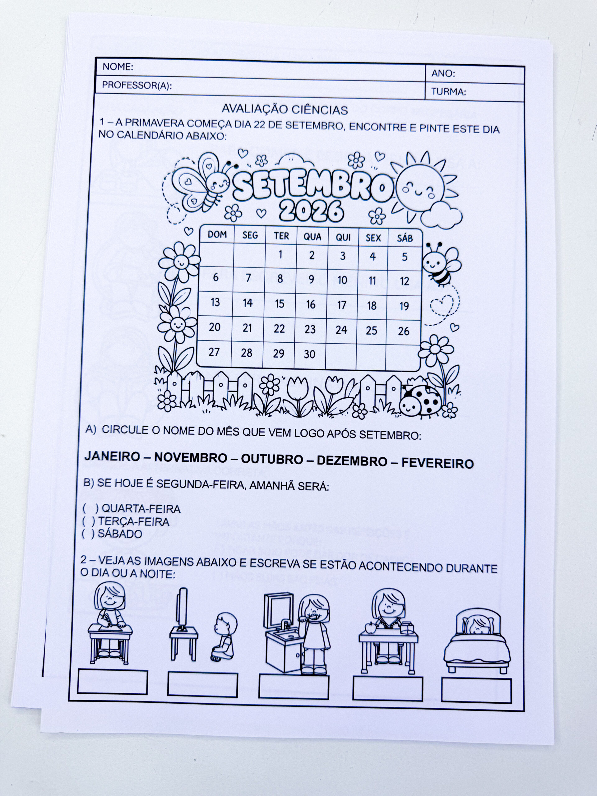 Avaliação 1º ano - 3º bimestre 2026. - Imagem 9